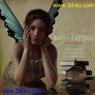 3D打印模型BWG - Tattoos, Arm Serie for G3-G8 - DAZ Studio的图片