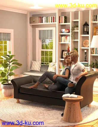 3D打印模型Calm Corner with Poses for Genesis 8的图片