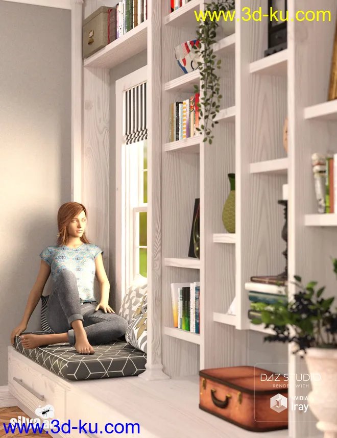 Calm Corner with Poses for Genesis 8模型的图片2