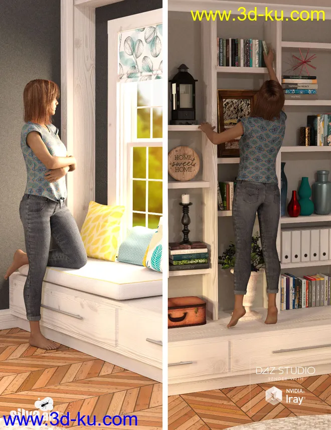 Calm Corner with Poses for Genesis 8模型的图片5