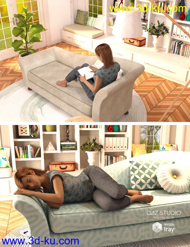Calm Corner with Poses for Genesis 8模型的图片6