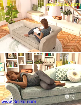 3D打印模型Calm Corner with Poses for Genesis 8的图片