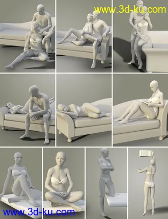 3D打印模型Calm Corner with Poses for Genesis 8的图片