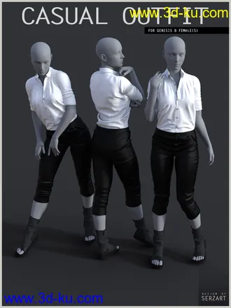 3D打印模型Casual Outfit for Genesis 8 Female的图片