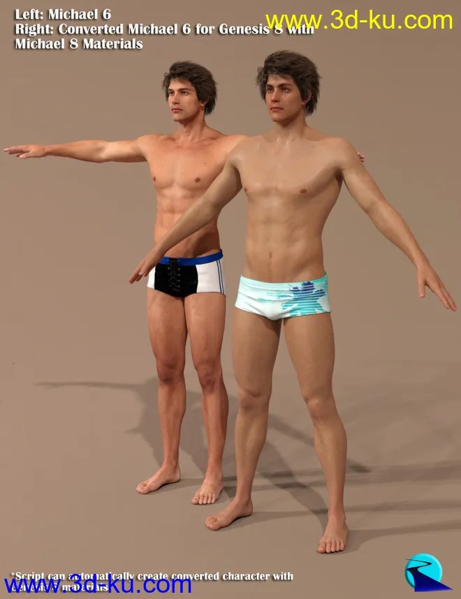 Character Converter from Genesis 2 Male to Genesis 8 Male模型的图片3