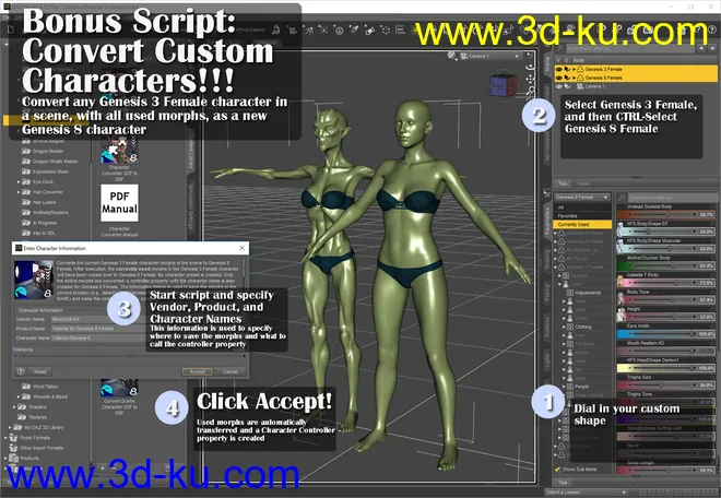 Character Converter from Genesis 3 Female to Genesis 8 Female (Update 06-2020)模型的图片7