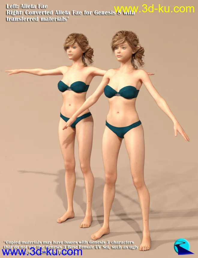 Character Converter from Genesis 3 Female to Genesis 8 Female (Update 06-2020)模型的图片9