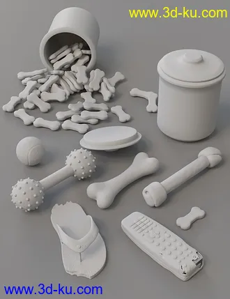 3D打印模型Chew Time Props for Daz Dog(s) 8的图片