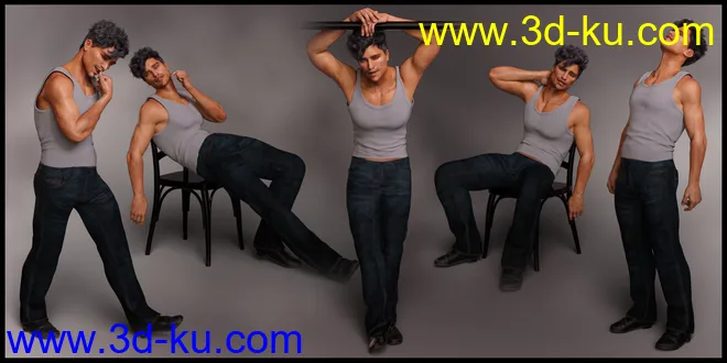 Chill Poses and Expressions for Genesis 8 Male模型的图片4