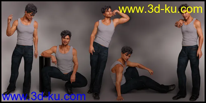 Chill Poses and Expressions for Genesis 8 Male模型的图片5