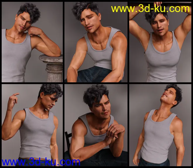 Chill Poses and Expressions for Genesis 8 Male模型的图片6