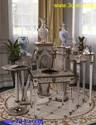 3D打印模型Choices for Vintage Stands and Tables Iray的图片