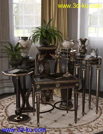 3D打印模型Choices for Vintage Stands and Tables Iray的图片