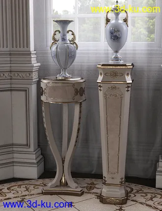 3D打印模型Choices for Vintage Stands and Tables Iray的图片