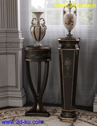 3D打印模型Choices for Vintage Stands and Tables Iray的图片