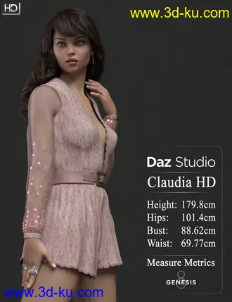 3D打印模型Claudia Octavia HD For Genesis 8 Female的图片