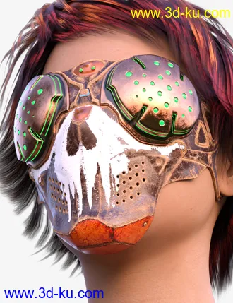 3D打印模型COG SciFi Goggles And Mask Steampunk Texture Pack的图片