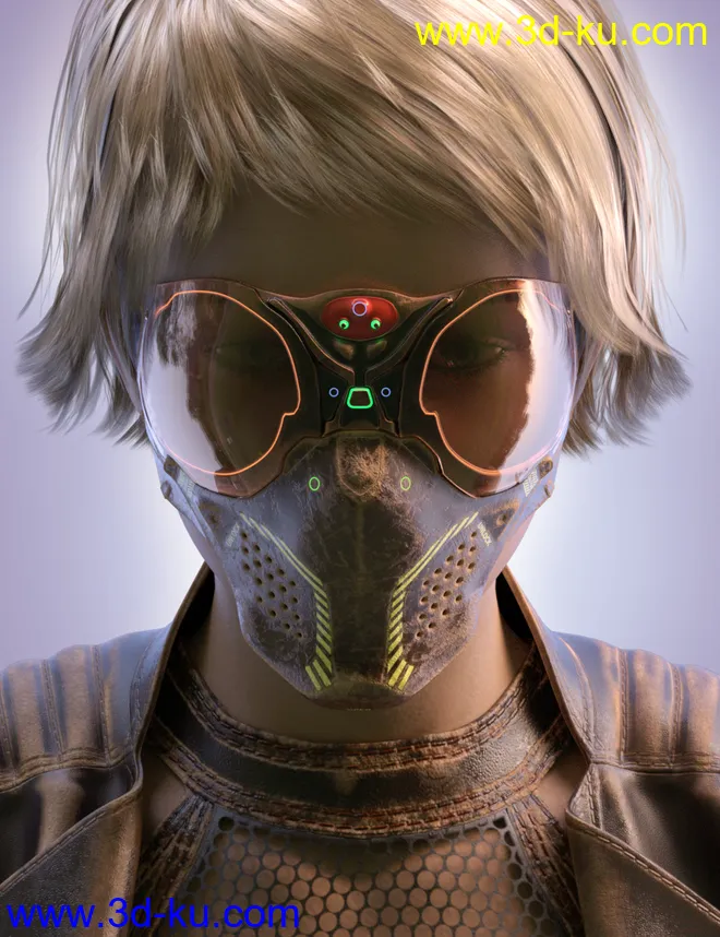 COG SciFi Goggles And Mask Steampunk Texture Pack模型的图片3
