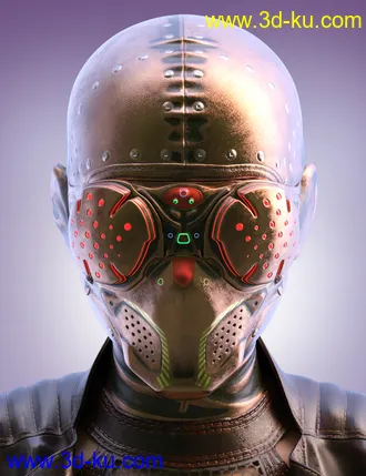3D打印模型COG SciFi Goggles And Mask Steampunk Texture Pack的图片