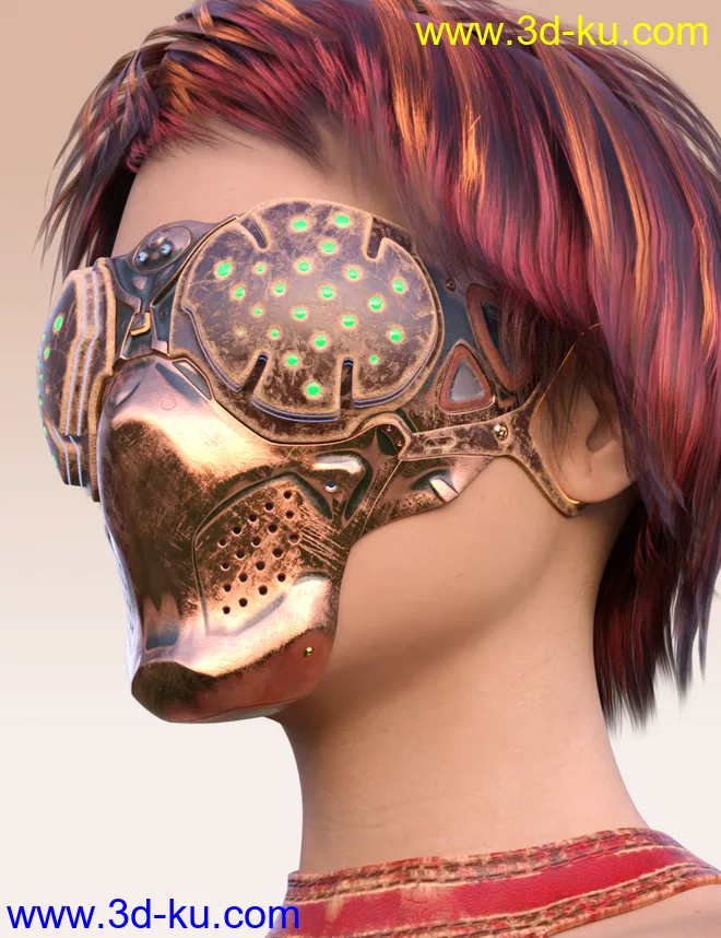 COG SciFi Goggles And Mask Steampunk Texture Pack模型的图片5