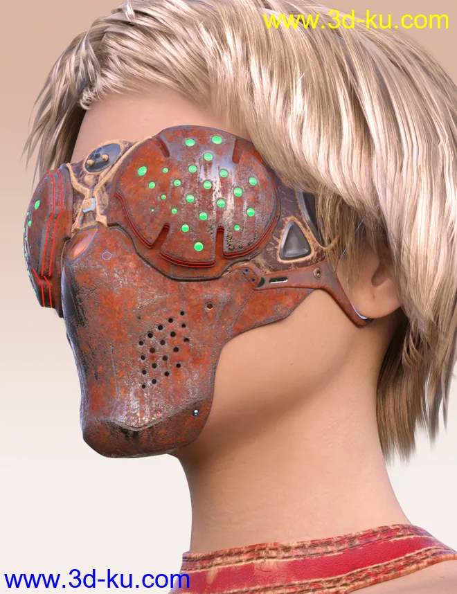 COG SciFi Goggles And Mask Steampunk Texture Pack模型的图片6