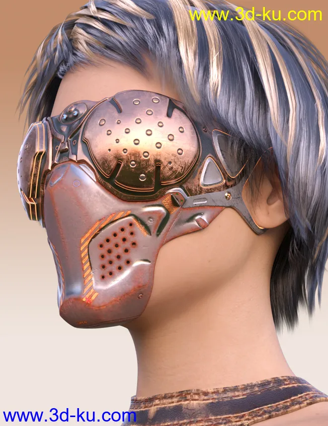 COG SciFi Goggles And Mask Steampunk Texture Pack模型的图片7