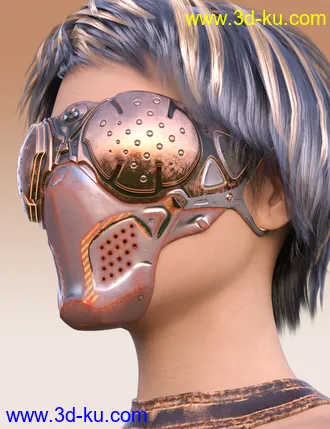 3D打印模型COG SciFi Goggles And Mask Steampunk Texture Pack的图片