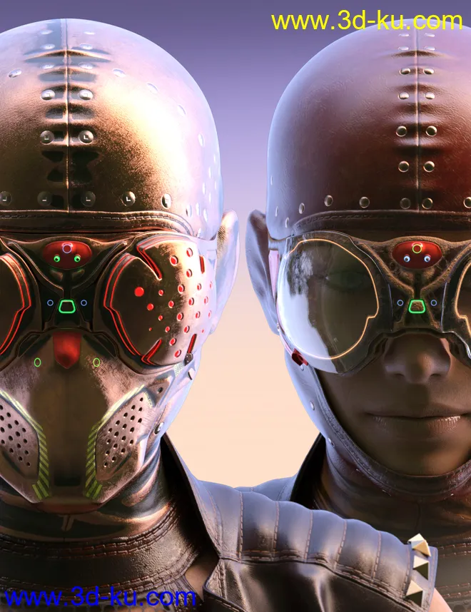 COG SciFi Goggles And Mask Steampunk Texture Pack模型的图片9
