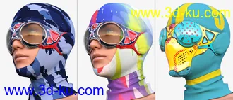 3D打印模型COG SciFi Goggles And Mask With Balaclava for Genesis 8 Female(s)的图片