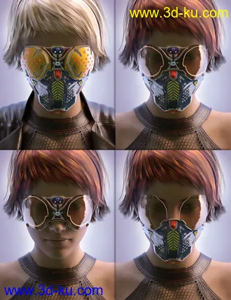 3D打印模型COG SciFi Goggles And Mask With Balaclava for Genesis 8 Female(s)的图片