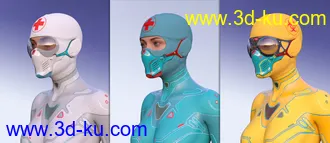 3D打印模型COG SciFi Goggles And Mask With Balaclava for Genesis 8 Female(s)的图片