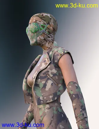 COG SciFi Goggles And Mask With Balaclava for Genesis 8 Female(s)模型的图片10