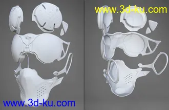 3D打印模型COG SciFi Goggles And Mask With Balaclava for Genesis 8 Female(s)的图片