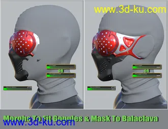 3D打印模型COG SciFi Goggles And Mask With Balaclava for Genesis 8 Female(s)的图片