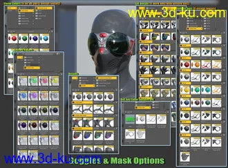 3D打印模型COG SciFi Goggles And Mask With Balaclava for Genesis 8 Female(s)的图片