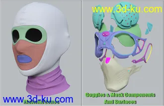 3D打印模型COG SciFi Goggles And Mask With Balaclava for Genesis 8 Female(s)的图片