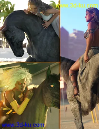 3D打印模型Countryside Horseback Riding Poses for Genesis 8 Female and DAZ Horse 2的图片