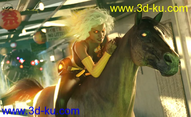 Countryside Horseback Riding Poses for Genesis 8 Female and DAZ Horse 2模型的图片7