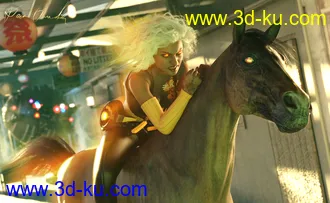3D打印模型Countryside Horseback Riding Poses for Genesis 8 Female and DAZ Horse 2的图片