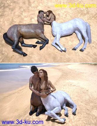 3D打印模型Couple Poses for Genesis 8 Centaurs的图片