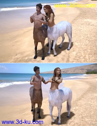 3D打印模型Couple Poses for Genesis 8 Centaurs的图片