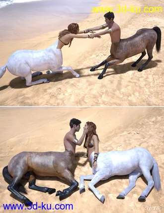 3D打印模型Couple Poses for Genesis 8 Centaurs的图片