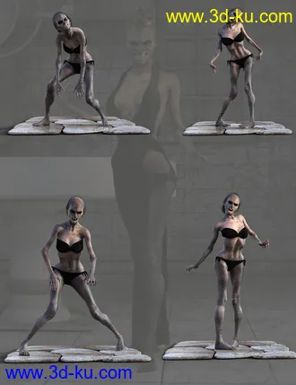 3D打印模型Creepy Poses For Genesis 8 Female的图片