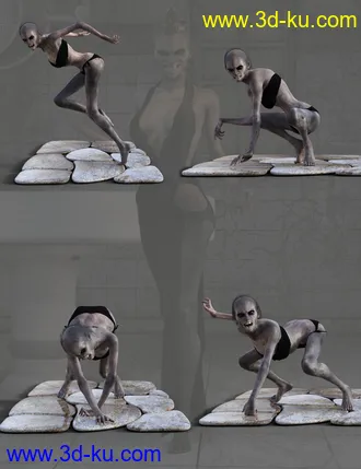 3D打印模型Creepy Poses For Genesis 8 Female的图片
