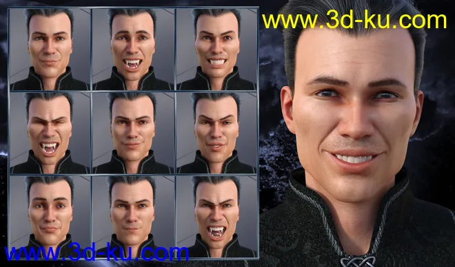 Darkness - Expressions for Genesis 8 Male and Landon 8模型的图片3