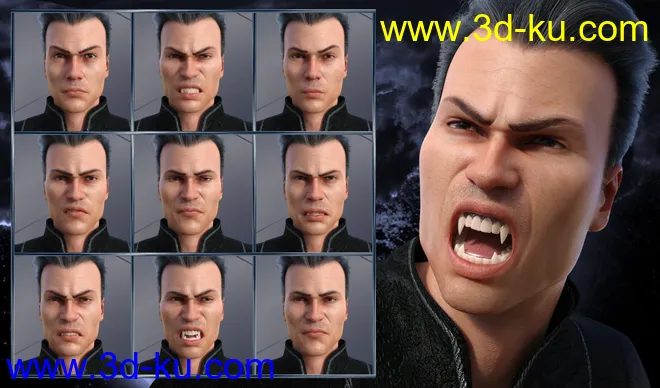 Darkness - Expressions for Genesis 8 Male and Landon 8模型的图片4