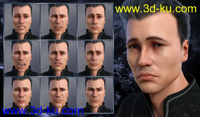 Darkness - Expressions for Genesis 8 Male and Landon 8模型的图片5
