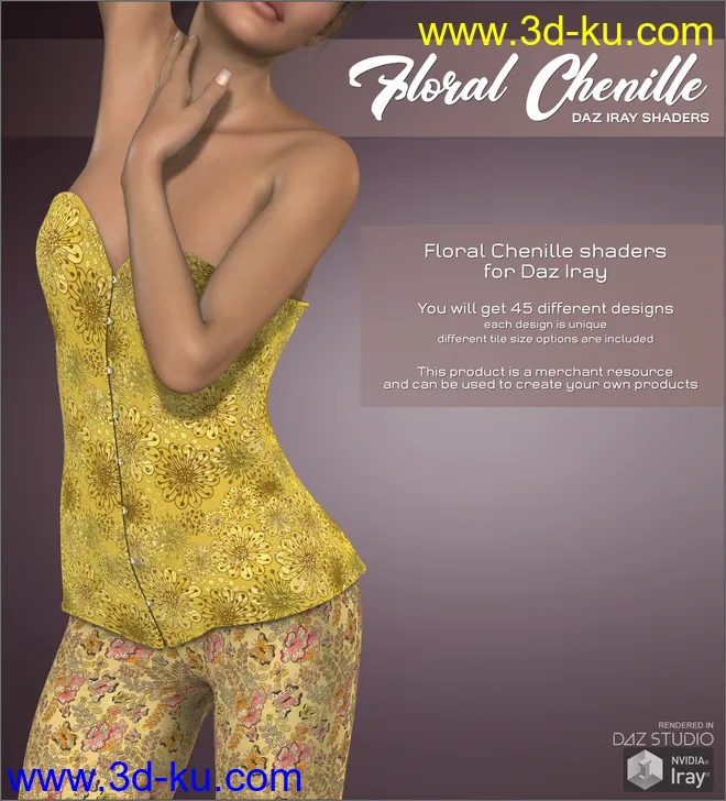 Daz Iray - Floral Chenille模型的图片1