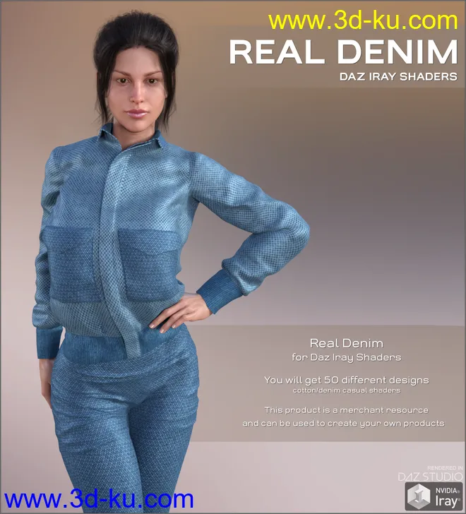 Daz Iray - Real Denim模型的图片1