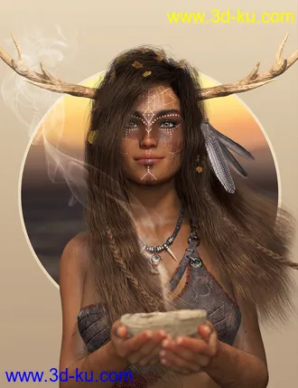 3D打印模型Deer Lady Hair for Genesis 3 and 8 Female(s)的图片